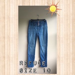 “Refuge” brand, size 10, high-waisted jeans